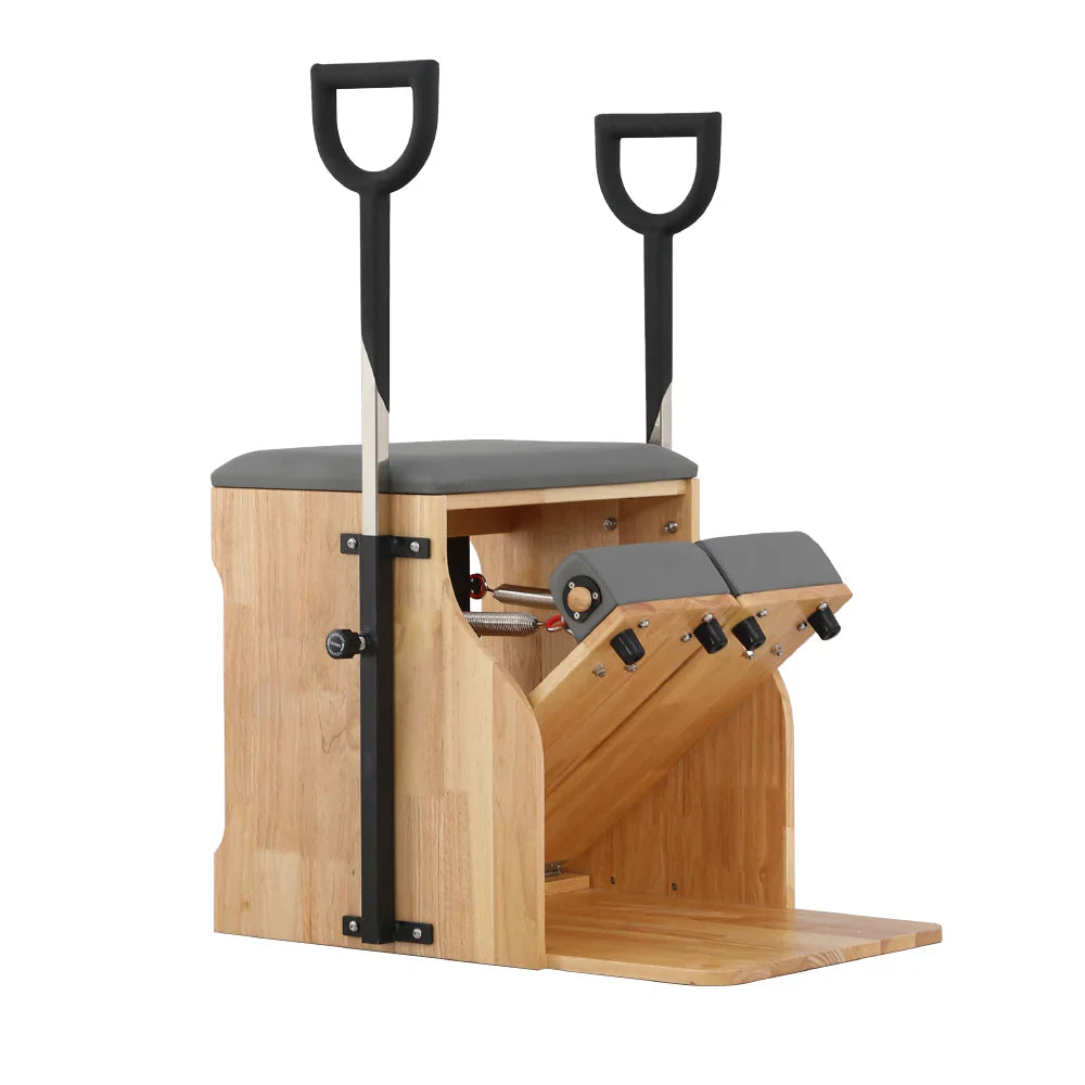 Livara Compact Rubberwood Pilates Wunda Chair - Small-Space Training, Dual Handle