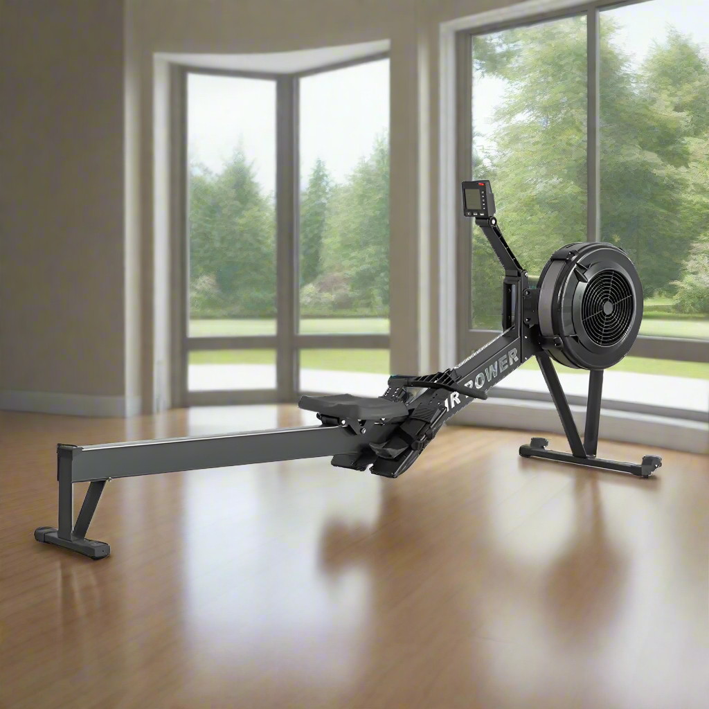 Livara Carbon-Steel Air Rowing Machine - Cardio Workout, 10-Level Resistance, LED Monitor