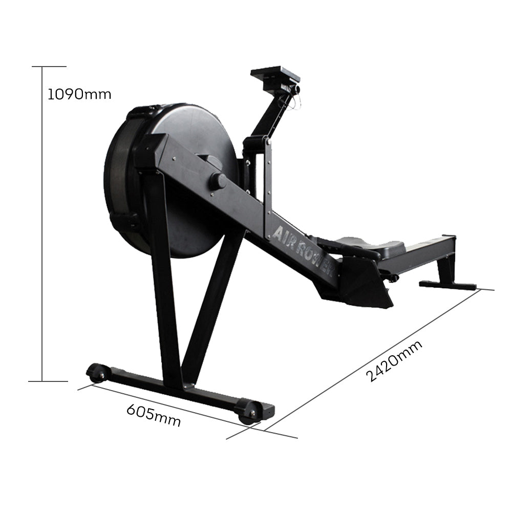 Livara Carbon-Steel Air Rowing Machine - Cardio Workout, 10-Level Resistance, LED Monitor