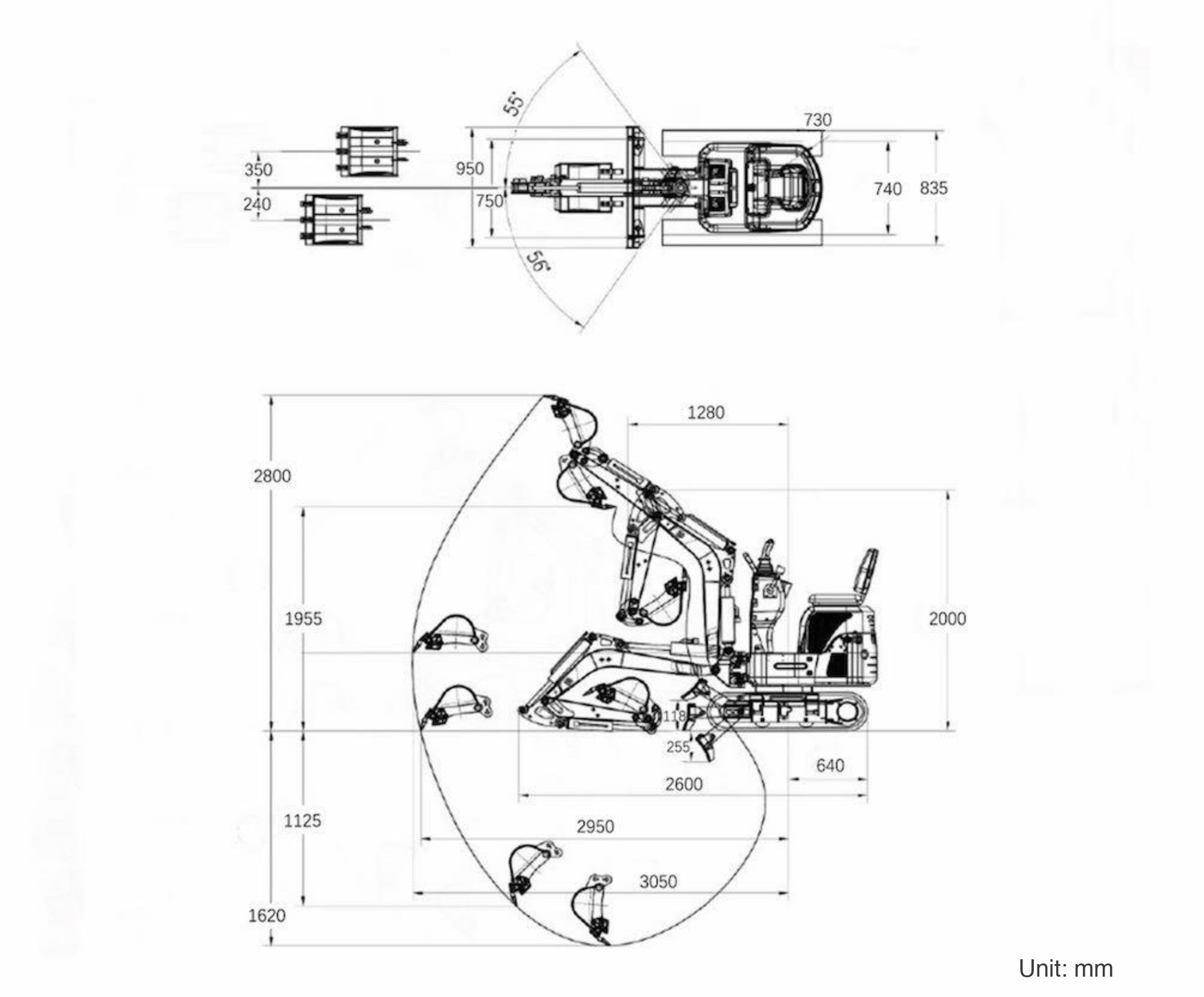 OULIDE SL12-6PS dimensions diagram (mm)