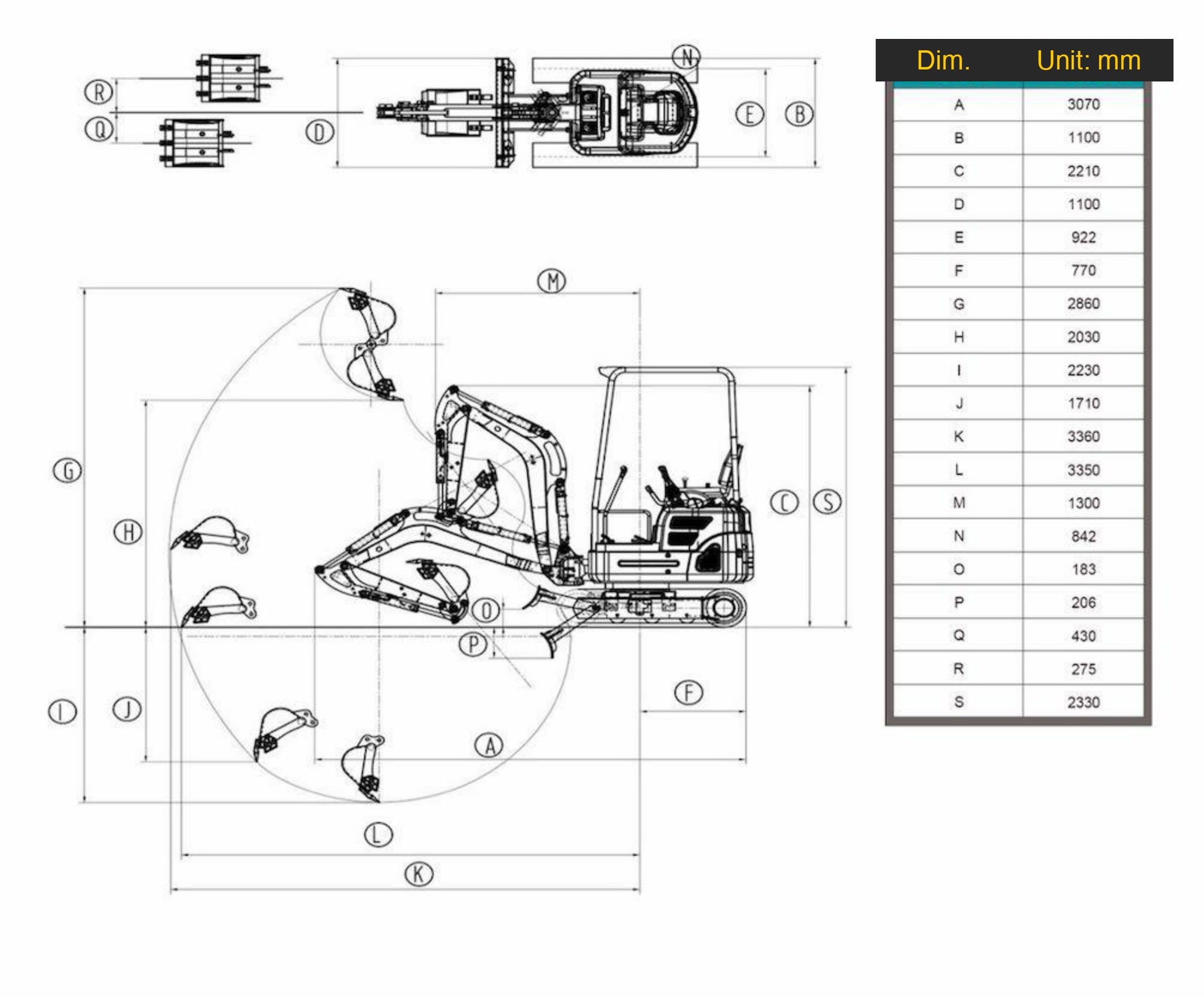 OULIDE SL15-6 dimensions diagram (mm)