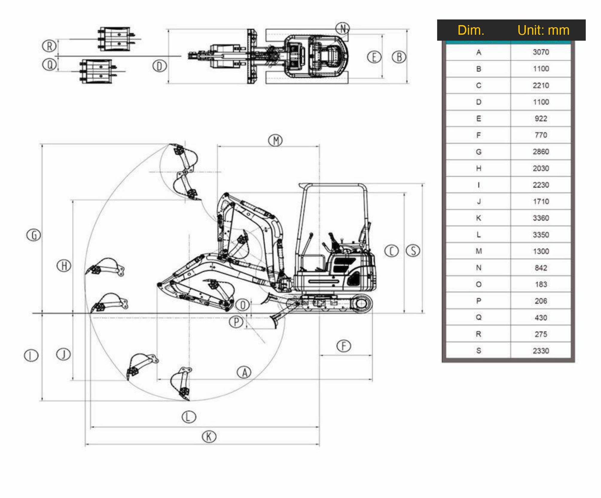 OULIDE SL15-6 dimensions diagram (mm)