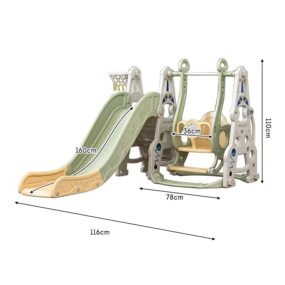 Livara HDPE 6-in-1 Outdoor Playground - Backyard Fun, Slide & Swing, Story Machine