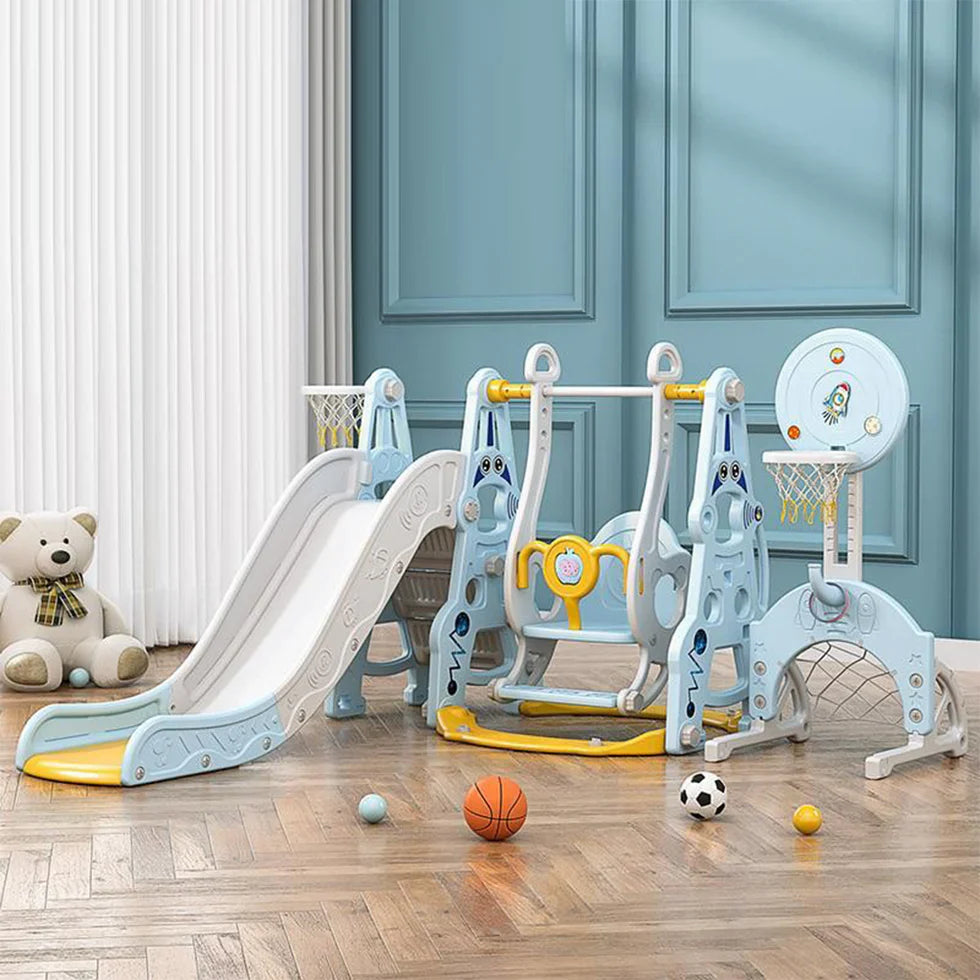 Livara HDPE 6-in-1 Outdoor Playground - Backyard Fun, Slide & Swing, Story Machine