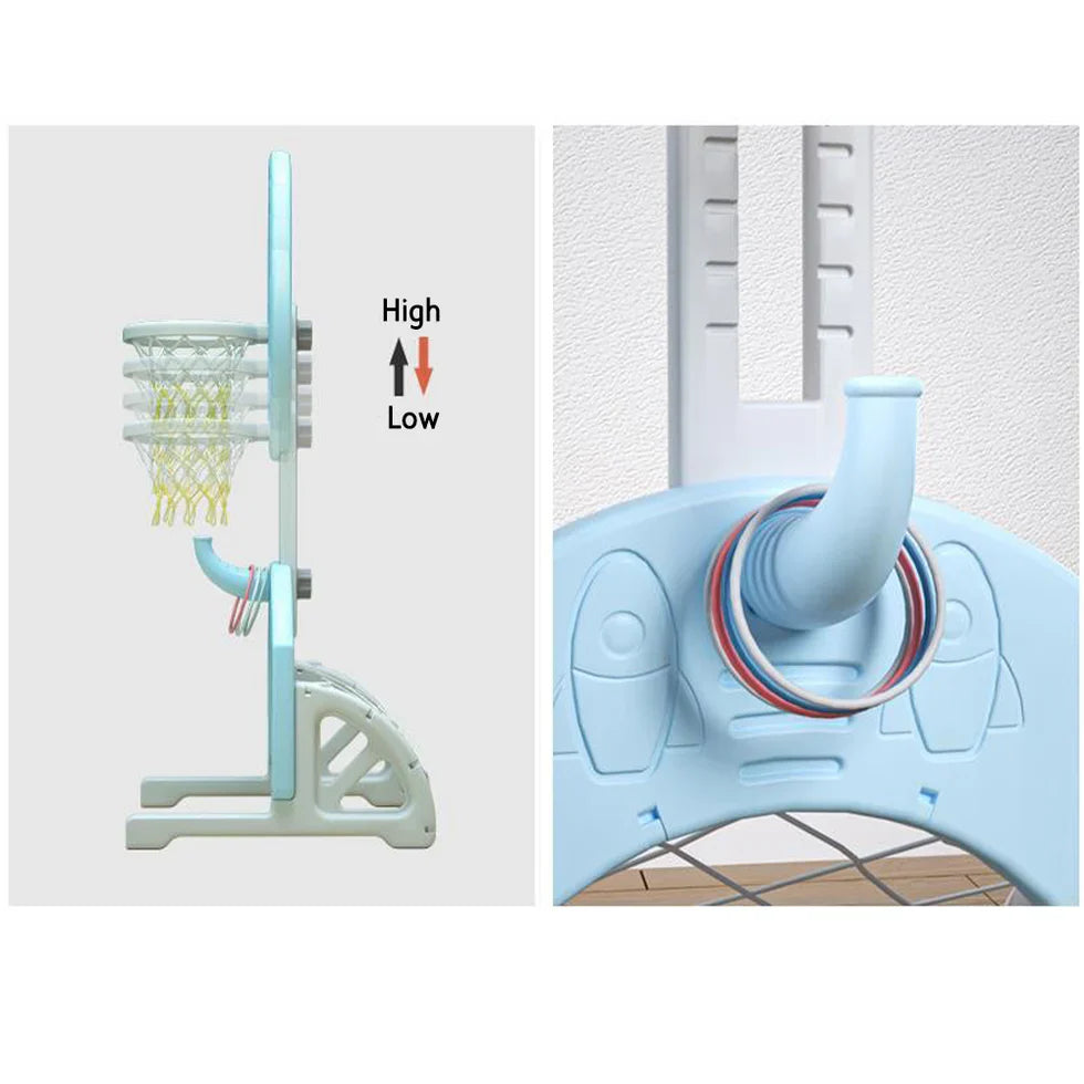 Livara HDPE 6-in-1 Outdoor Playground - Backyard Fun, Slide & Swing, Story Machine
