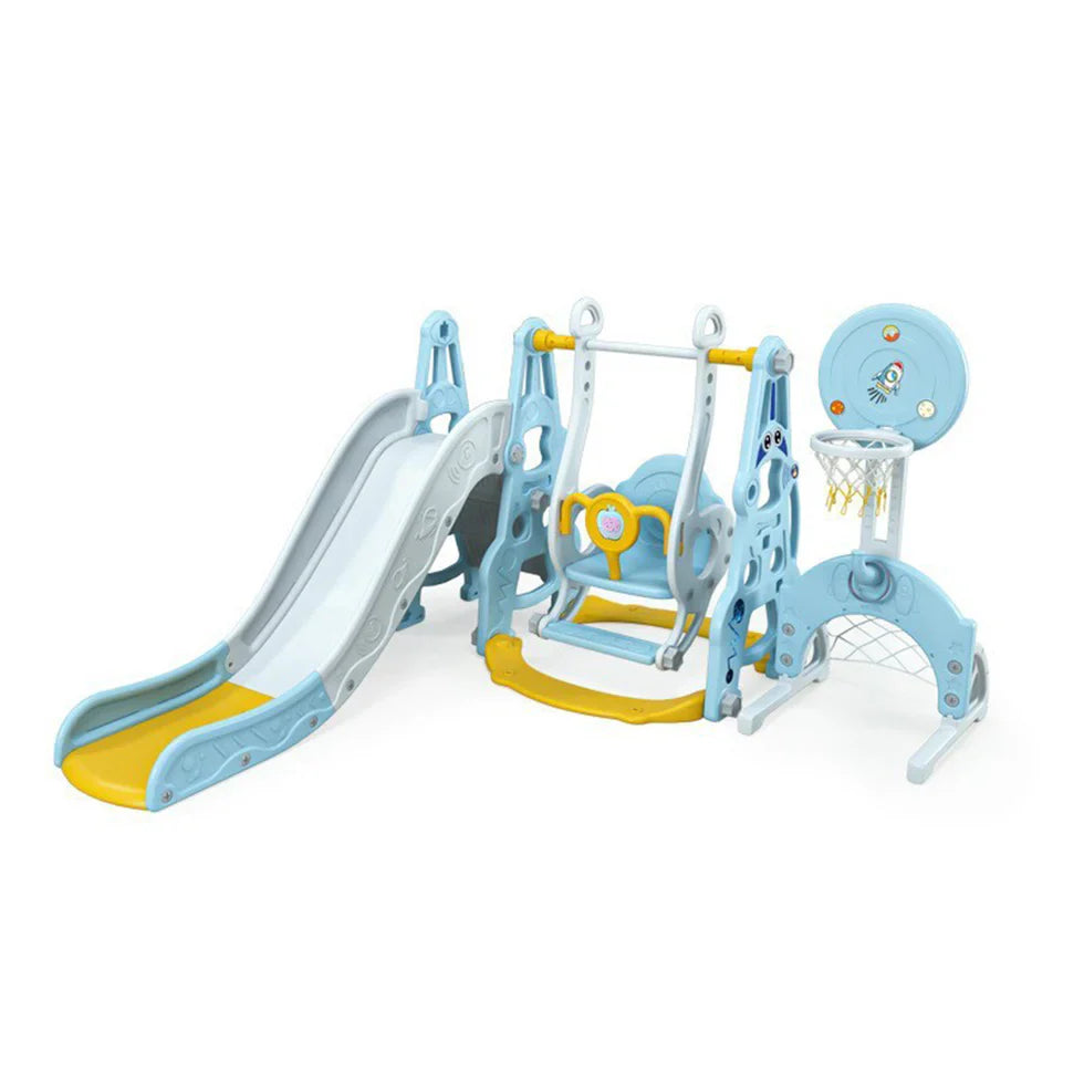 Livara HDPE 6-in-1 Outdoor Playground - Backyard Fun, Slide & Swing, Story Machine