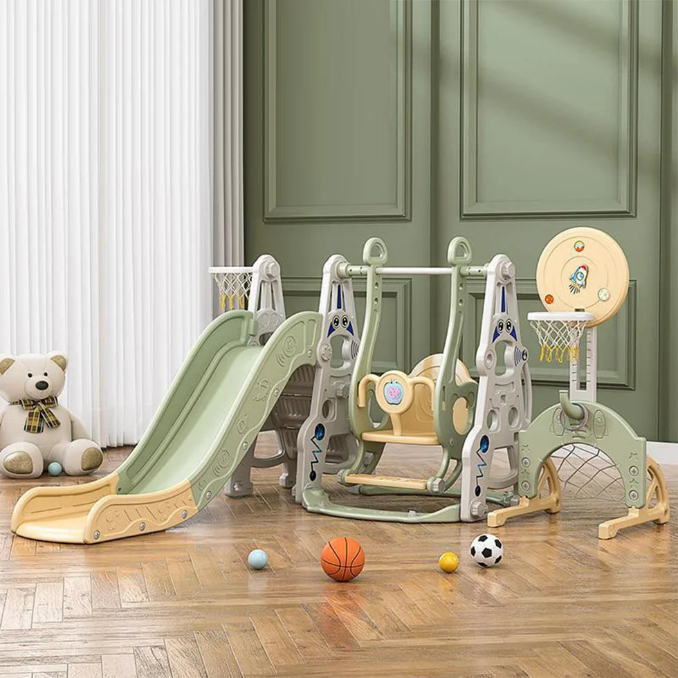 Livara HDPE 6-in-1 Outdoor Playground - Backyard Fun, Slide & Swing, Story Machine