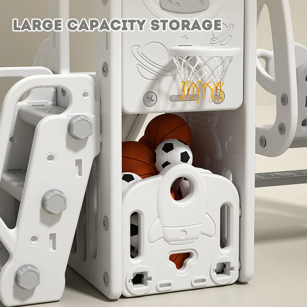 Livara HDPE Outdoor Playground - Backyard Fun, Slide & Swing, Story Machine