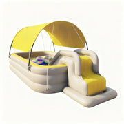 Livara PVC Inflatable Pool with Slide - Backyard Fun, UV Sunshade, USB Pump