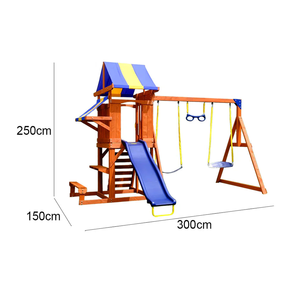 Livara Heavy-Duty Outdoor Playground - Backyard Fun, Slide & Swings, Climbing Ladder