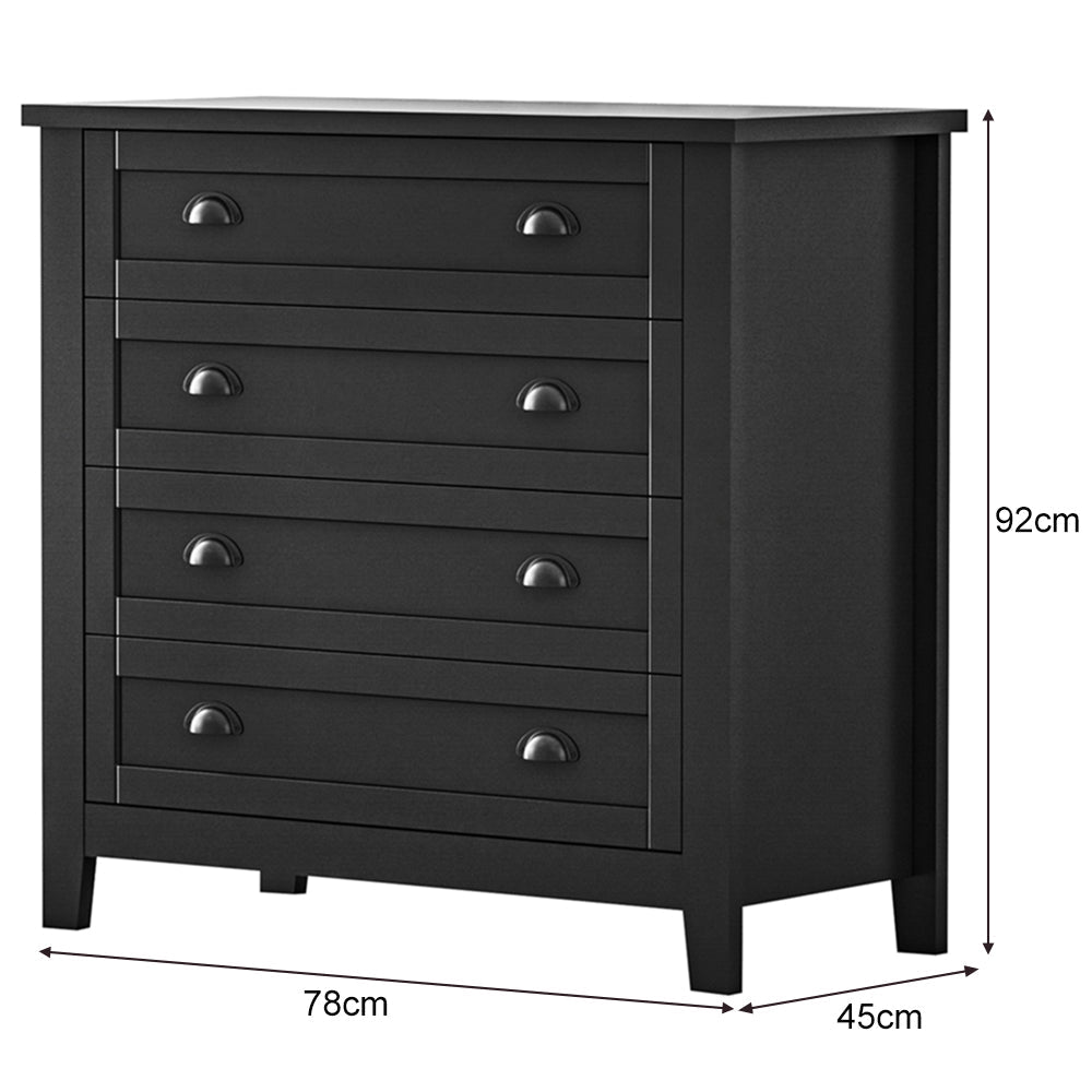Livara Retro 4-Drawer Storage Cabinet - Bedroom Comfort, Solid Frame, Smooth Glides
