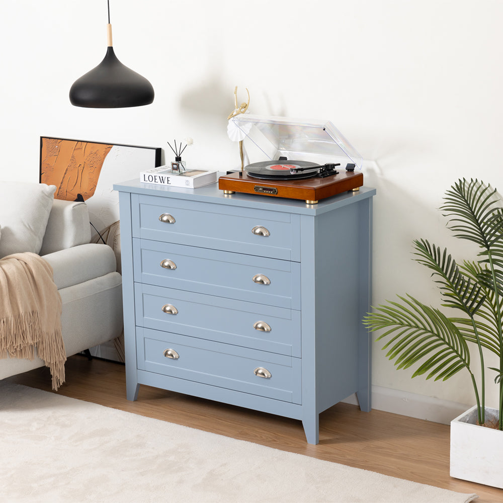Livara Retro 4-Drawer Storage Cabinet - Bedroom Comfort, Solid Frame, Smooth Glides