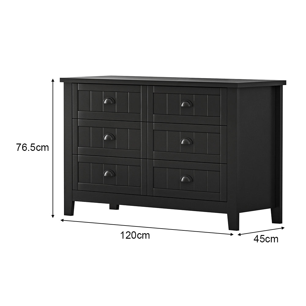 Livara Particle Board Storage Cabinet - Apartment Living, 6 Drawers, Reinforced Hardware