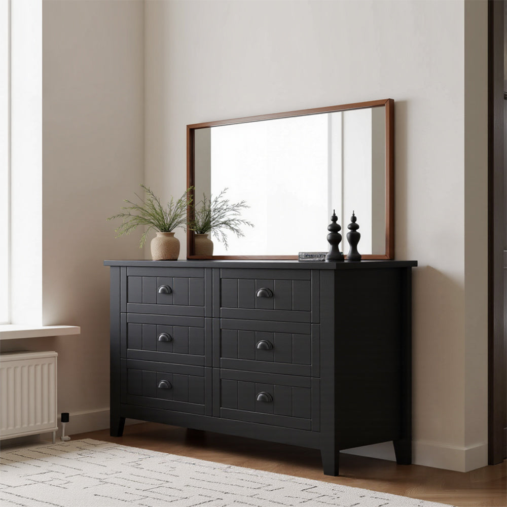 Livara Particle Board Storage Cabinet - Apartment Living, 6 Drawers, Reinforced Hardware