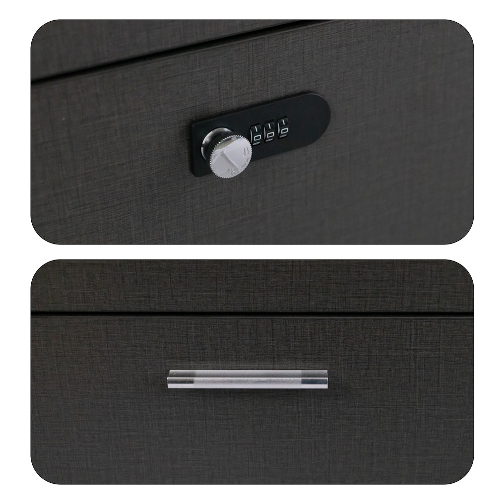 Livara Lockable Filing Cabinet - Home Office, Open Shelves, Smooth Casters