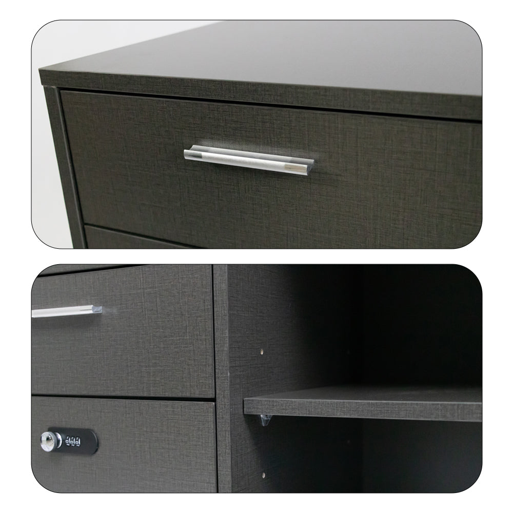 Livara Lockable Filing Cabinet - Home Office, Open Shelves, Smooth Casters