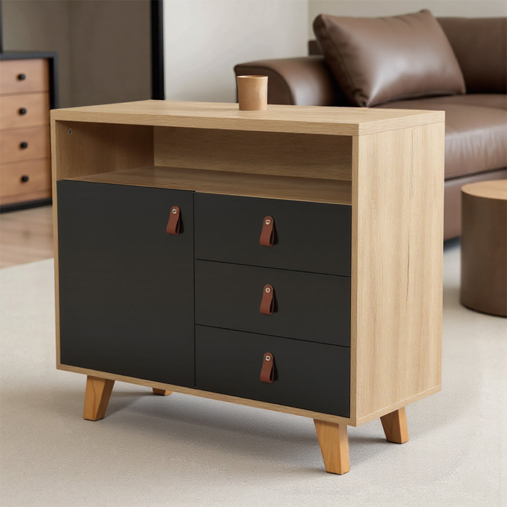 Livara Multifunctional Storage Cabinet - Apartment Living, 3 Drawers, Open Shelf
