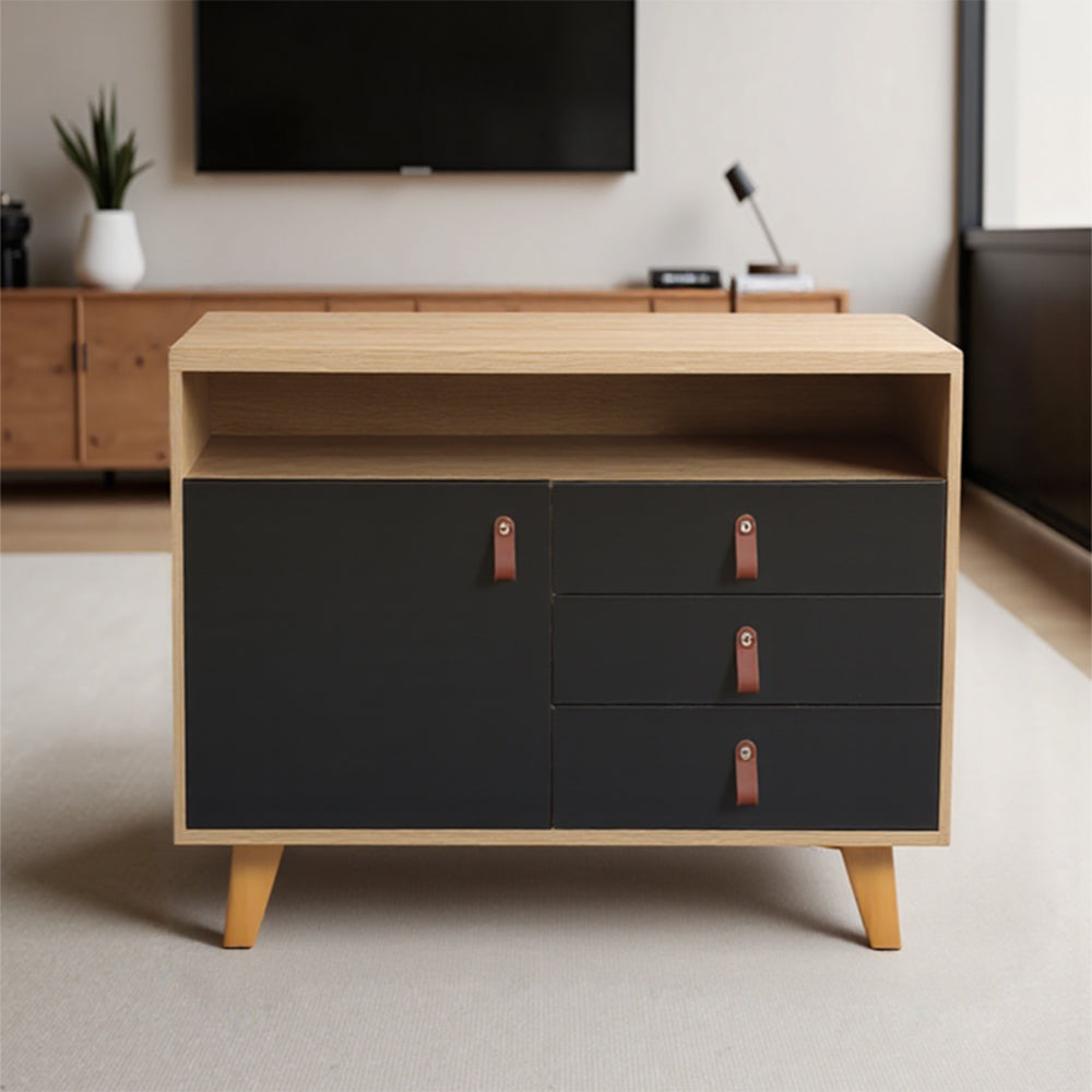 Livara Multifunctional Storage Cabinet - Apartment Living, 3 Drawers, Open Shelf
