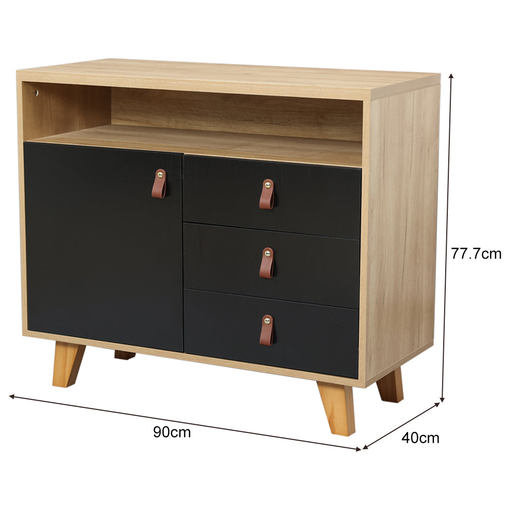 Livara Multifunctional Storage Cabinet - Apartment Living, 3 Drawers, Open Shelf