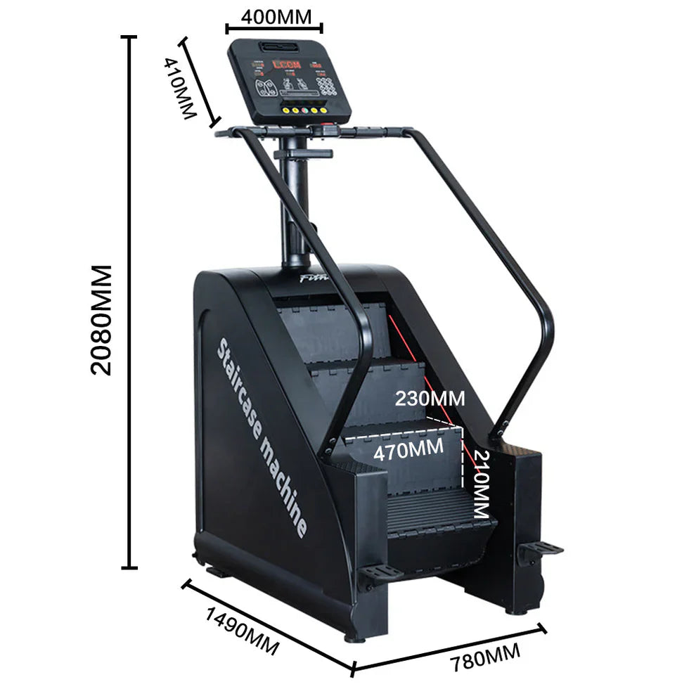 Livara 200W LED Screen Stepmill - Cardio Workout, Wireless Charging, Multi-Speed Fan