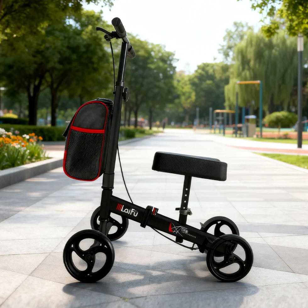 Livara Foldable Adjustable Knee Scooter Walker - Daily Mobility, Storage Bag
