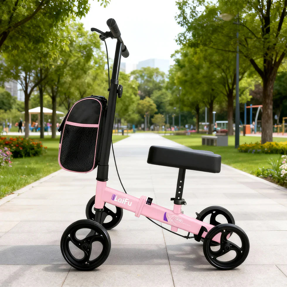 Livara Foldable Adjustable Knee Scooter Walker - Daily Mobility, Storage Bag