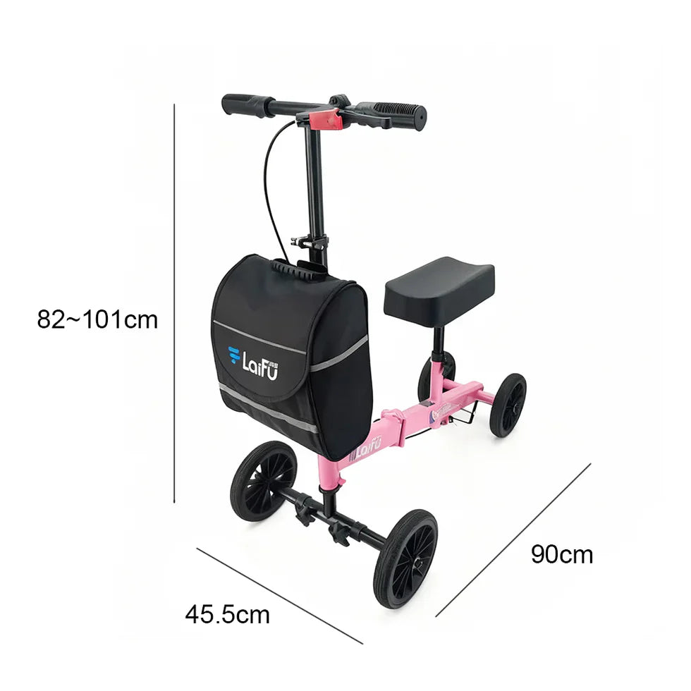 Livara Foldable Adjustable Knee Scooter Walker - Daily Mobility, Storage Bag