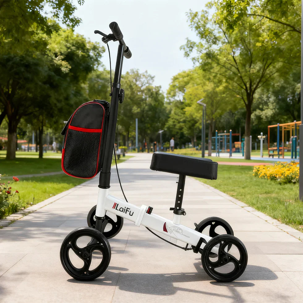 Livara Foldable Adjustable Knee Scooter Walker - Daily Mobility, Storage Bag