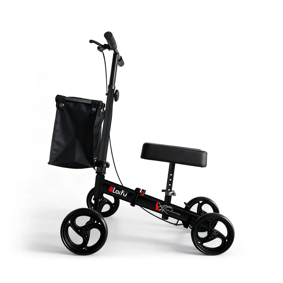 Livara Foldable Adjustable Knee Scooter Walker - Compact Travel, Non-Slip Wheels