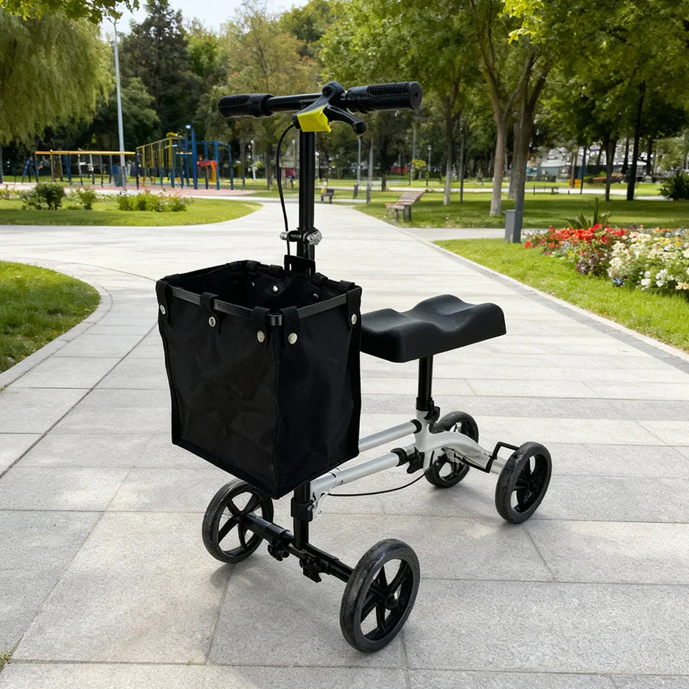Livara Foldable Knee Scooter Walker - Daily Mobility, Stable Braking, Storage Bag