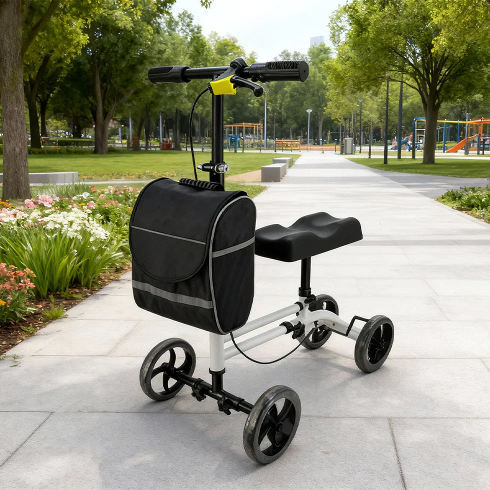 Livara Foldable Knee Scooter Walker - Daily Mobility, Stable Braking, Storage Bag