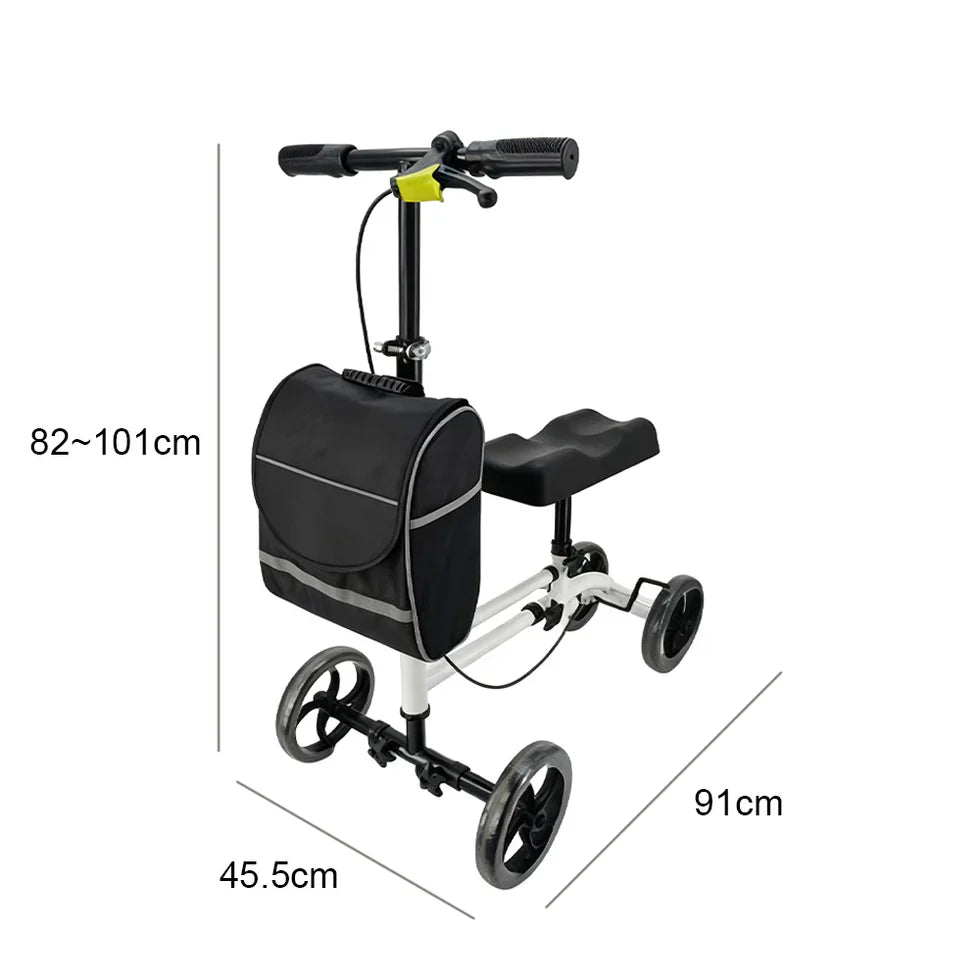 Livara Foldable Knee Scooter Walker - Daily Mobility, Stable Braking, Storage Bag