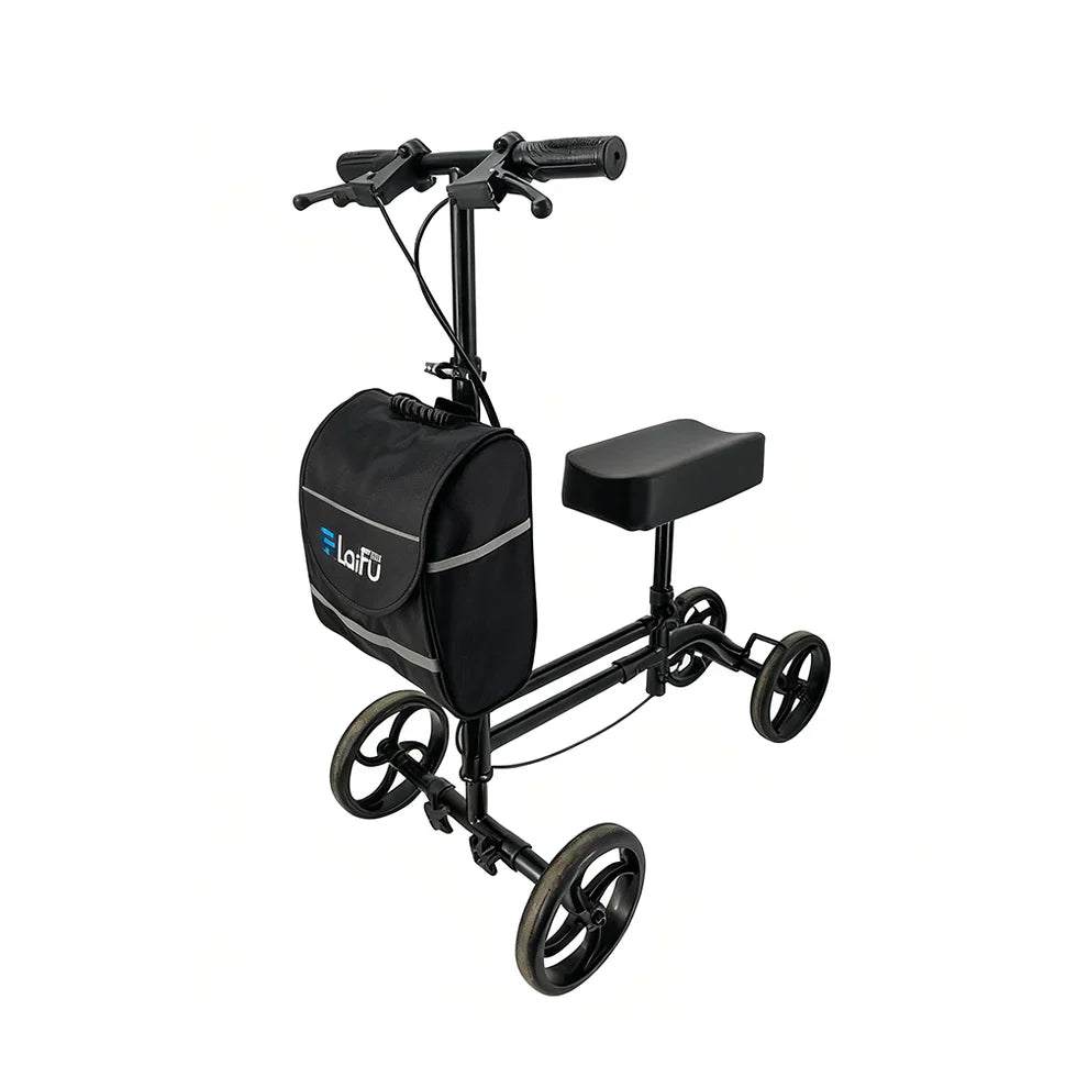 Livara Foldable Knee Scooter Walker - Daily Mobility, Stable Braking, Storage Bag