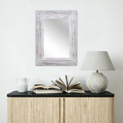 Livara Whitewashed Timber Wall Mirror - Bedroom & Hallway, Distressed Frame
