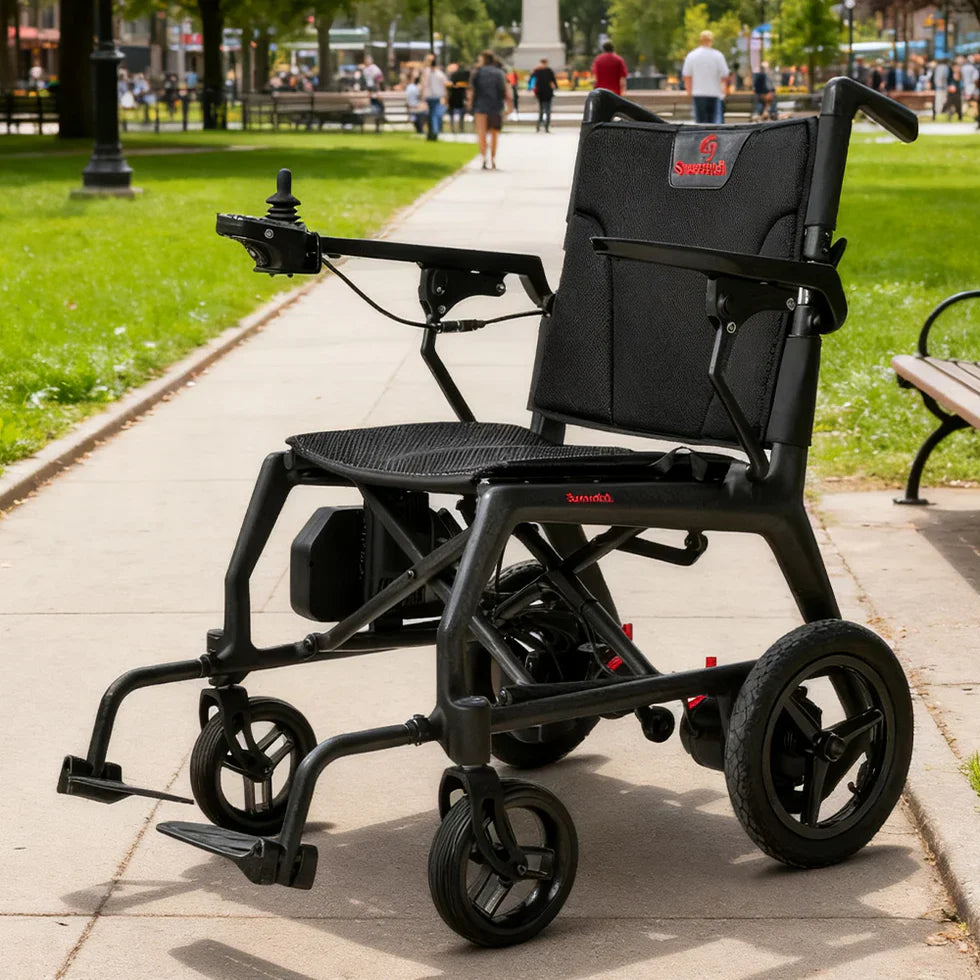 Livara Carbon-Fiber Foldable Electric Wheelchair - Compact Travel, 24V 10Ah Battery