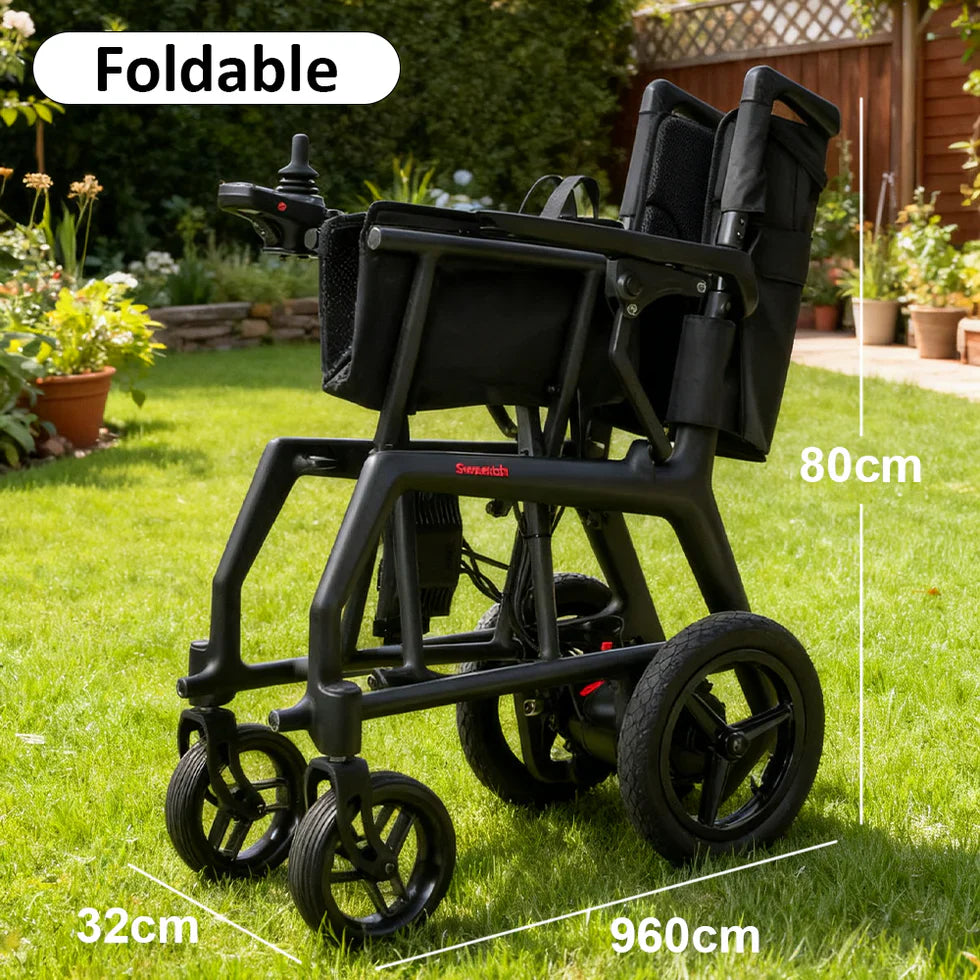 Livara Carbon-Fiber Foldable Electric Wheelchair - Compact Travel, 24V 10Ah Battery
