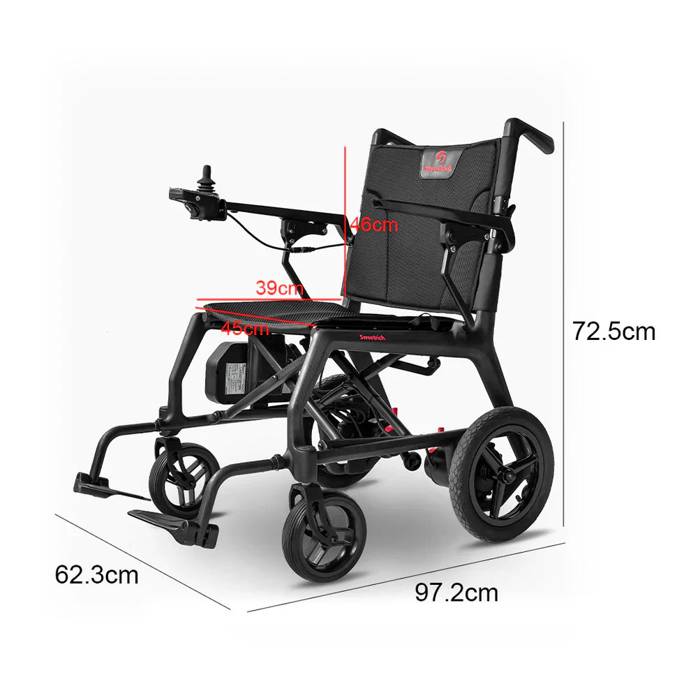 Livara Carbon-Fiber Foldable Electric Wheelchair - Compact Travel, 24V 10Ah Battery