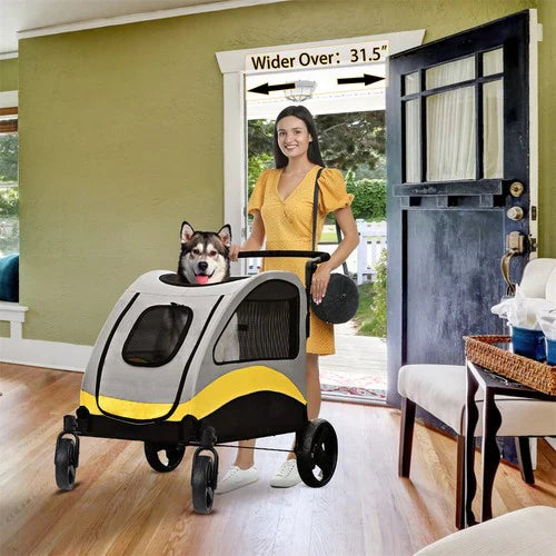 Livara Foldable Dog Stroller - Travel-Ready, EVA Wheels, 65kg Capacity