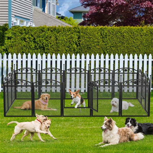 Livara 8-Panel Metal Dog Whelping Pen - Indoor & Outdoor, Waterproof Mat