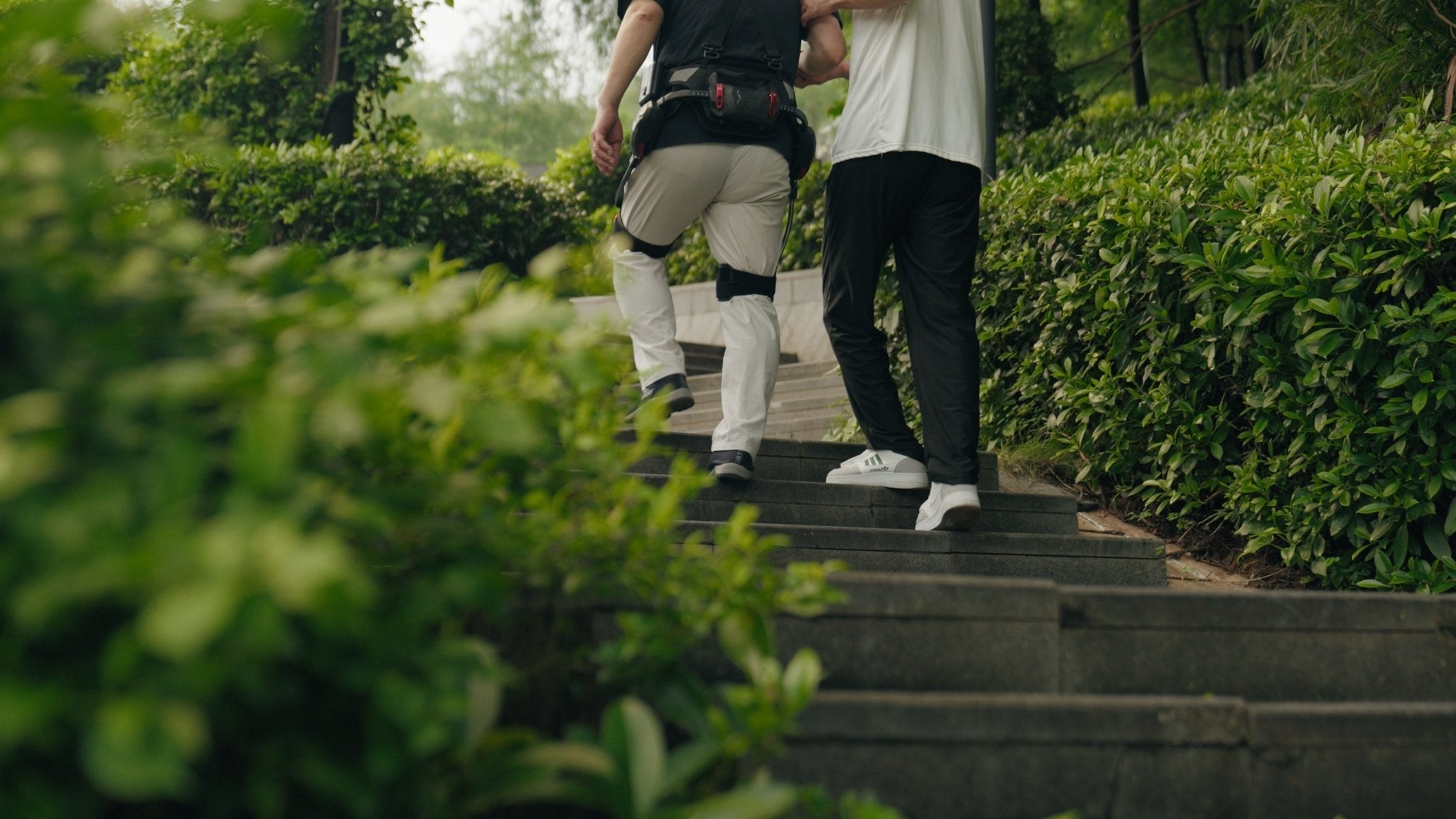 ANT-H1 Pro walking assist exoskeleton — outdoor stairs