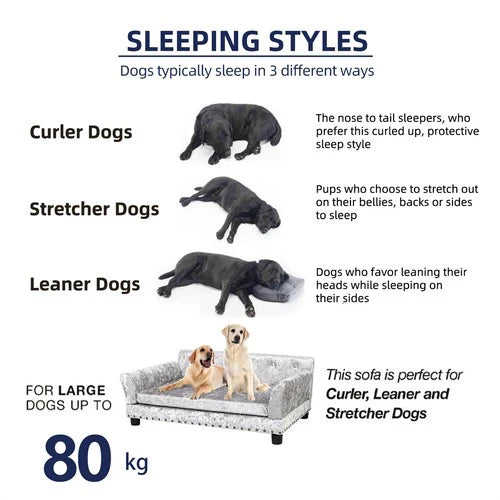 Livara Velvet Dog Sofa Bed - Pet Comfort, Memory Foam Cushioning