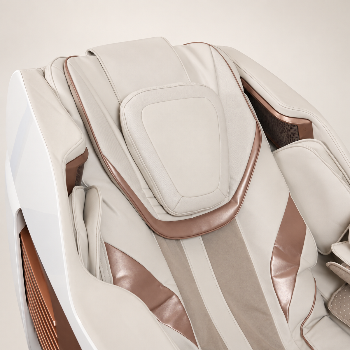 Livara luxury massage chair – headrest and shoulder cushion detail