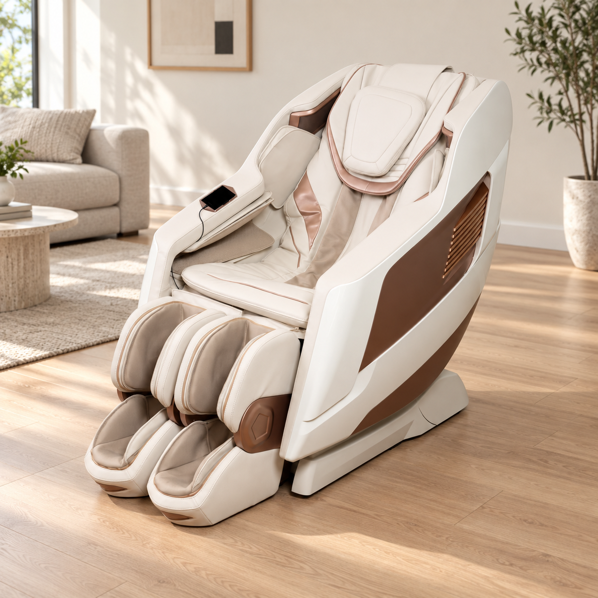 Livara luxury massage chair in a bright living room