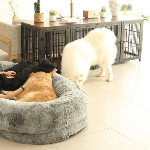 Livara Heavy-Duty Dog Crate End Table - Daily Use, 4 Lockable Doors