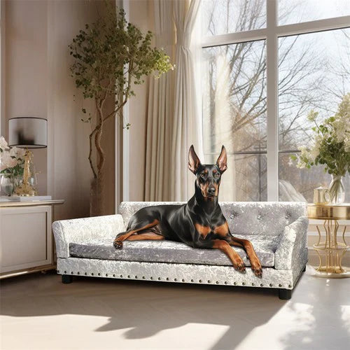 Livara Velvet Dog Sofa Bed - Pet Comfort, Memory Foam Cushioning