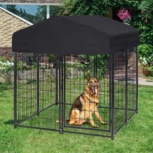 Livara Heavy-Duty Welded Wire Dog Kennel - Indoor & Outdoor, Waterproof Cover