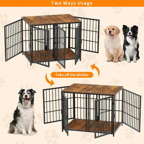 Livara Heavy-Duty Dog Crate End Table - Daily Use, 4 Lockable Doors