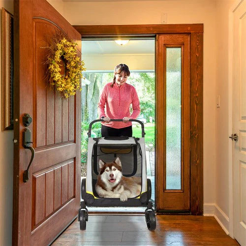 Livara Foldable Dog Stroller - Travel-Ready, EVA Wheels, 65kg Capacity