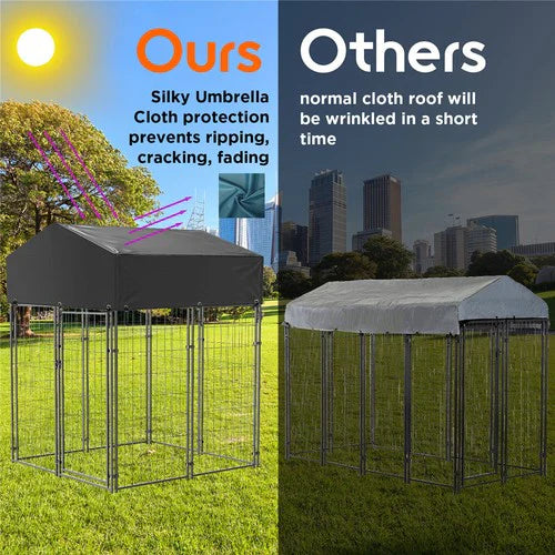 Livara Lockable Wire Dog Kennel - Indoor & Outdoor, Waterproof Roof