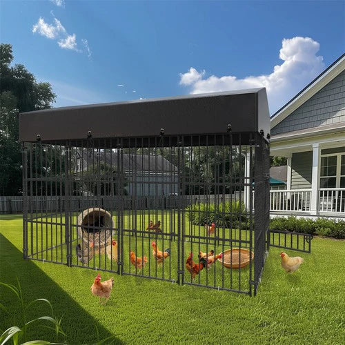 Livara Heavy-Duty Metal Dog Kennel - Indoor & Outdoor, Weatherproof Cover